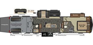 2014 KEYSTONE FUZION 390 TOY HAULER - Grants Pass, OR